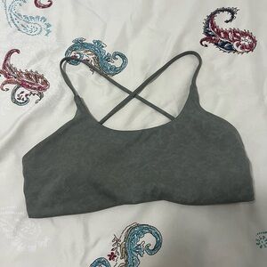 Green Cross-Back Sports Bra